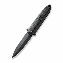 WEKNIFE Diatomic Flipper Knife Titanium Handle (3.78" CPM 20CV Blade) WE22032-4 -WE KNIFE Sales weknife diatomic flipper knife etching pattern black stonewashed titanium handle endcap 378 etching pattern black stonewashed cpm 20cv blade we22032 4 922241