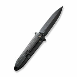WEKNIFE Diatomic Flipper Knife Titanium Handle (3.78" CPM 20CV Blade) WE22032-4 -WE KNIFE Sales weknife diatomic flipper knife etching pattern black stonewashed titanium handle endcap 378 etching pattern black stonewashed cpm 20cv blade we22032 4 983857