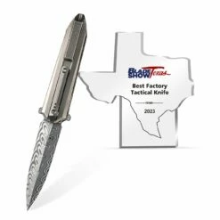 New Release -WE KNIFE Sales weknife diatomic flipper knife polished bead blasted titanium handle endcap 378 hakkapella damasteel blade we22032 ds1 863637