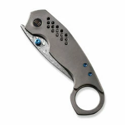 WEKNIFE Envisage Front Flipper Knife Titanium Handle (2.42" Damasteel Blade) WE22013-DS1 -WE KNIFE Sales weknife envisage front flipper knife gray titanium handle 242 hakkapella damasteel blade we22013 ds1 446272