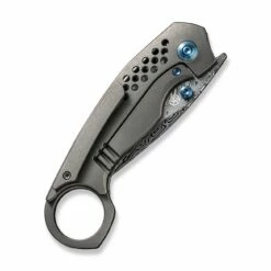 WEKNIFE Envisage Front Flipper Knife Titanium Handle (2.42" Damasteel Blade) WE22013-DS1 -WE KNIFE Sales weknife envisage front flipper knife gray titanium handle 242 hakkapella damasteel blade we22013 ds1 727760