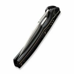 WEKNIFE Exciton Flipper & Button Lock Knife Titanium Handle (3.68" CPM 20CV Blade) WE22038A-6 -WE KNIFE Sales weknife exciton button lock knife black titanium handle with flamed titanium integral spacer 368 silver bead blasted cpm 20cv blade we22038a 6 324873