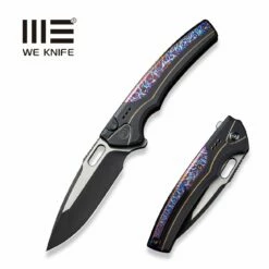 WEKNIFE Exciton Flipper & Button Lock Knife Titanium Handle With Flamed Titanium Integral Spacer (3.68" CPM 20CV Blade) WE22038A-4