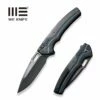 WEKNIFE Exciton Flipper & Button Lock Knife Titanium Handle With Carbon Fiber Integral Spacer (3.68" CPM 20CV Blade) WE22038A-2 1 WEKNIFE Exciton Flipper & Button Lock Knife Titanium Handle With Carbon Fiber Integral Spacer (3.68" CPM 20CV Blade) WE22038A-2 -WE KNIFE Sales weknife exciton flipper button lock knife black titanium handle with twill carbon fiber integral spacer 368 black stonewashed bevels black brushed flats cpm 20c 329780