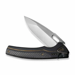 WEKNIFE Exciton Flipper & Button Lock Knife Titanium Handle With Carbon Fiber Integral Spacer (3.68" CPM 20CV Blade) WE22038A-1 16 WEKNIFE Exciton Flipper & Button Lock Knife Titanium Handle With Carbon Fiber Integral Spacer (3.68" CPM 20CV Blade) WE22038A-1 -WE KNIFE Sales weknife exciton flipper button lock knife black titanium handle with twill carbon fiber integral spacer 368 silver bead blasted cpm 20cv blade we22038a 1 374953