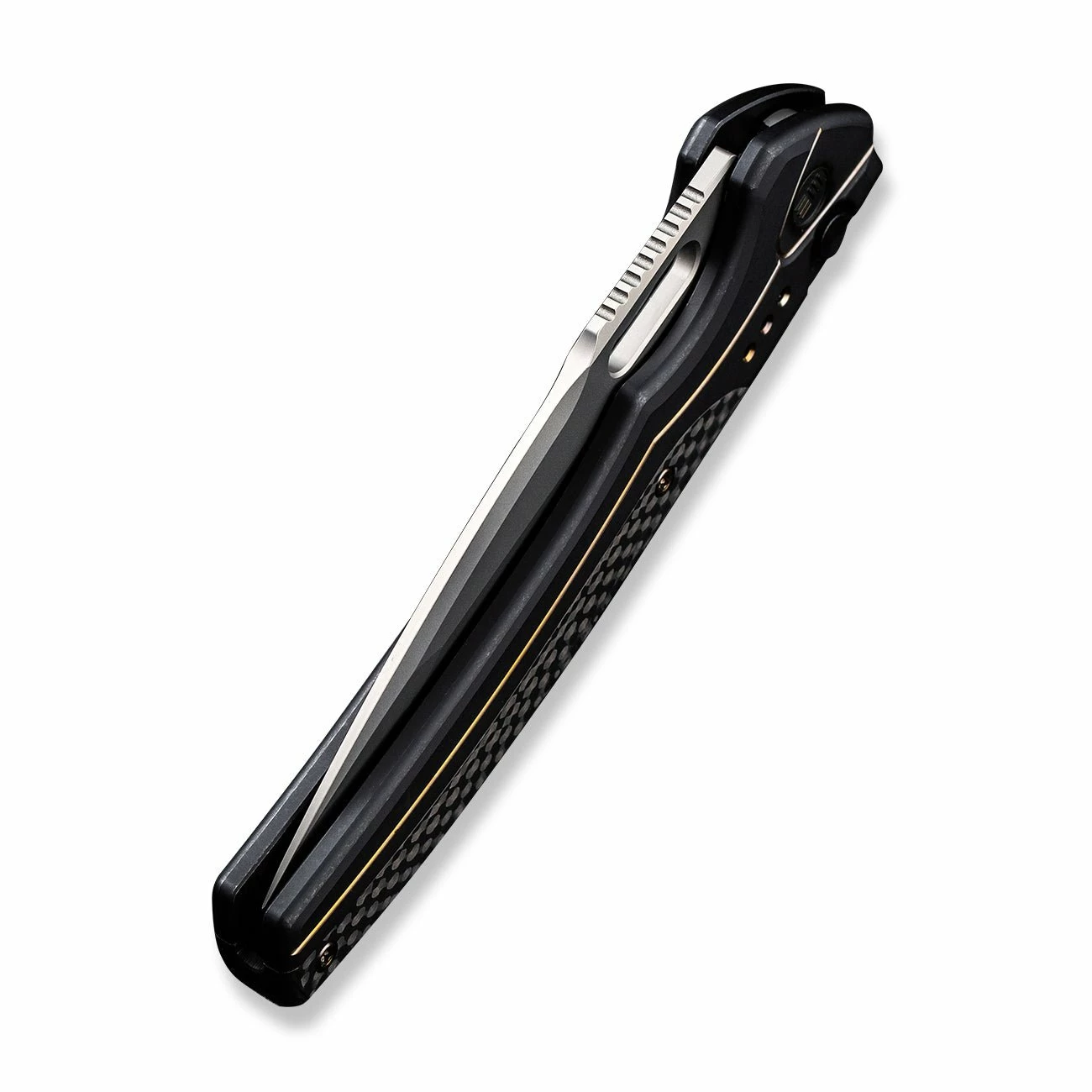 WEKNIFE Exciton Flipper & Button Lock Knife Titanium Handle With Carbon Fiber Integral Spacer (3.68" CPM 20CV Blade) WE22038A-1 10 WEKNIFE Exciton Flipper & Button Lock Knife Titanium Handle With Carbon Fiber Integral Spacer (3.68" CPM 20CV Blade) WE22038A-1 - Image 8