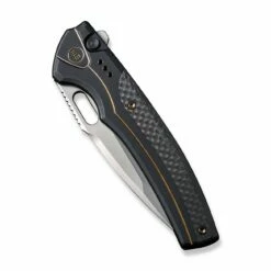 WEKNIFE Exciton Flipper & Button Lock Knife Titanium Handle With Carbon Fiber Integral Spacer (3.68" CPM 20CV Blade) WE22038A-1 17 WEKNIFE Exciton Flipper & Button Lock Knife Titanium Handle With Carbon Fiber Integral Spacer (3.68" CPM 20CV Blade) WE22038A-1 -WE KNIFE Sales weknife exciton flipper button lock knife black titanium handle with twill carbon fiber integral spacer 368 silver bead blasted cpm 20cv blade we22038a 1 889486