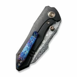 WEKNIFE High-Fin Thumb Stud Knife Titanium Handle (2.98" Damasteel Blade) WE22005-DS1 -WE KNIFE Sales weknife high fin thumb stud knife titanium handle 298 damasteel blade we22005 ds1 287801