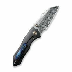 WEKNIFE High-Fin Thumb Stud Knife Titanium Handle (2.98" Damasteel Blade) WE22005-DS1 -WE KNIFE Sales weknife high fin thumb stud knife titanium handle 298 damasteel blade we22005 ds1 714288