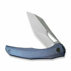 WEKNIFE Ignio Flipper & Thumb Hole Knife Blue Titanium Handle (3.3" Stonewashed CPM 20CV Blade) WE22042B-3 -WE KNIFE Sales weknife ignio flipper thumb hole knife blue titanium handle 33 stonewashed cpm 20cv blade we22042b 3 694277