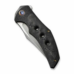 WEKNIFE Magnetron Flipper Knife Black Stonewashed With Etching Pattern Titanium Handle With Rose Carbon Fiber Inlay (3.76" Hand Rubbed Satin CPM 20CV Blade) WE18058-6 -WE KNIFE Sales weknife magnetron flipper knife black stonewashed with etching pattern titanium handle with rose carbon fiber inlay 376 hand rubbed satin cpm 20cv blade we18058 158179