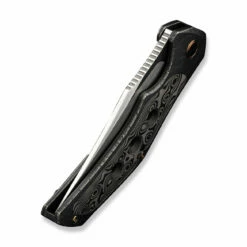 WEKNIFE Magnetron Flipper Knife Black Stonewashed With Etching Pattern Titanium Handle With Rose Carbon Fiber Inlay (3.76" Hand Rubbed Satin CPM 20CV Blade) WE18058-6 -WE KNIFE Sales weknife magnetron flipper knife black stonewashed with etching pattern titanium handle with rose carbon fiber inlay 376 hand rubbed satin cpm 20cv blade we18058 606048