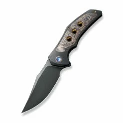 WEKNIFEMagnetron Flipper Knife Titanium Handle With Carbon Fiber Inlay (3.76" CPM 20CV Blade) WE18058-3 -WE KNIFE Sales weknife magnetron flipper knife black titanium handle with copper foil carbon fiber inlay 376 black stonewashed bevels black brushed flats cpm 20cv blade we1805 788214