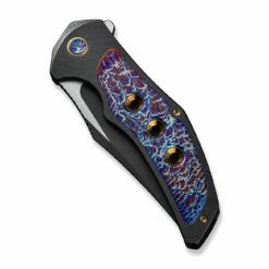 WEKNIFE Magnetron Flipper Knife Titanium Handle (3.76" CPM 20CV Blade) WE18058-4 -WE KNIFE Sales weknife magnetron flipper knife black titanium handle with flamed titanium inlay 376 black stonewashed cpm 20cv blade satin flat we18058 4 999128