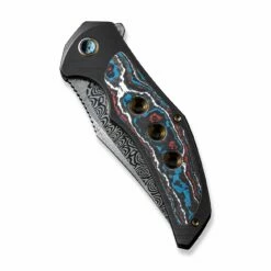 WEKNIFE Magnetron Flipper Knife Titanium Handle With Carbon Fiber Inlay (3.76" Damasteel Blade) WE18058-DS1 -WE KNIFE Sales weknife magnetron flipper knife black titanium handle with nebula fat carbon fiber inlay 376 heimskringla damasteel blade we18058 ds1 562310