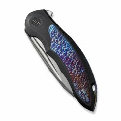 WEKNIFE Makani Flipper Knife Titanium Handle With Flamed Titanium Inlay (3.61" CPM 20CV Blade) WE21048B-3 -WE KNIFE Sales weknife makani flipper knife titanium handle with flamed titanium inlay 361 cpm 20cv blade we21048b 3 279129
