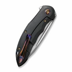 WEKNIFE Makani Flipper Knife Titanium Handle With Flamed Titanium Inlay (3.61" CPM 20CV Blade) WE21048B-3 -WE KNIFE Sales weknife makani flipper knife titanium handle with flamed titanium inlay 361 cpm 20cv blade we21048b 3 340909