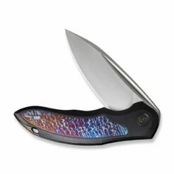 WEKNIFE Makani Flipper Knife Titanium Handle With Flamed Titanium Inlay (3.61" CPM 20CV Blade) WE21048B-3 -WE KNIFE Sales weknife makani flipper knife titanium handle with flamed titanium inlay 361 cpm 20cv blade we21048b 3 625543