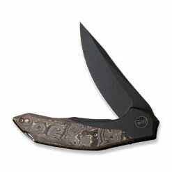 WEKNIFE Merata Flipper Knife Titanium Handle With Carbon Fiber Inlay (3.68" CPM 20CV Blade) WE22008B-1 -WE KNIFE Sales weknife merata flipper knife black titanium handle with copper foil carbon fiber inlay 368 black stonewashed cpm 20cv blade we22008b 1 623753
