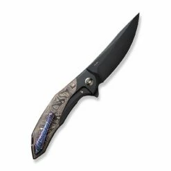 WEKNIFE Merata Flipper Knife Titanium Handle With Carbon Fiber Inlay (3.68" CPM 20CV Blade) WE22008B-1 -WE KNIFE Sales weknife merata flipper knife black titanium handle with copper foil carbon fiber inlay 368 black stonewashed cpm 20cv blade we22008b 1 961310