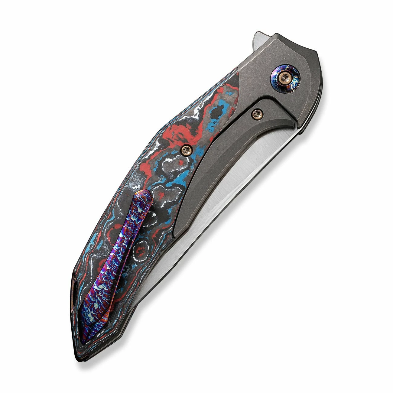 WEKNIFE Merata Flipper Knife Titanium Handle With Carbon Fiber Inlay (3.68" CPM 20CV Blade) WE22008B-2 9 WEKNIFE Merata Flipper Knife Titanium Handle With Carbon Fiber Inlay (3.68" CPM 20CV Blade) WE22008B-2 - Image 7