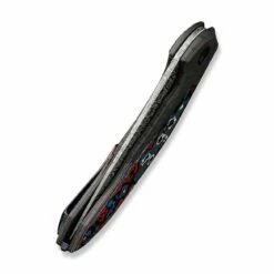 WEKNIFE Merata Flipper Knife Titanium Handle With Carbon Fiber Inlay (3.68" Damasteel Blade) WE22008B-DS1 -WE KNIFE Sales weknife merata flipper knife tiger stripe pattern flamed titanium handle with nebula fat carbon fiber inlay 368 heimskringla damasteel blade we22008b ds1 712158