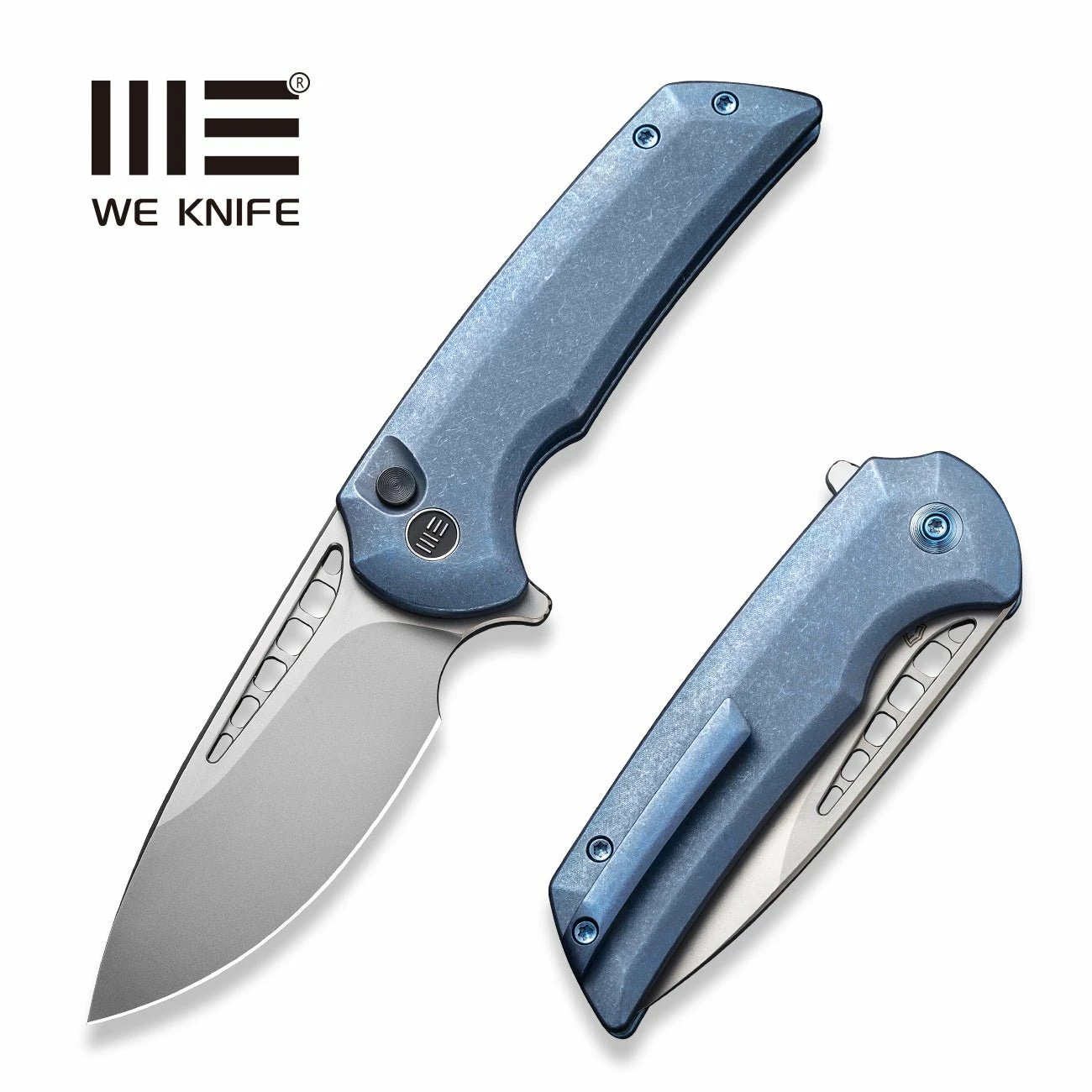 WEKNIFE Mini Malice Flipper & Button Lock Knife Titanium Handle (2.98" CPM 20CV Blade) WE054BL-3 3 WEKNIFE Mini Malice Flipper & Button Lock Knife Titanium Handle (2.98" CPM 20CV Blade) WE054BL-3