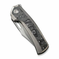 WEKNIFE Nefaris Flipper Knife Titanium Handle With Carbon Fiber (3.48" CPM 20CV Blade) WE22040F-2 -WE KNIFE Sales weknife nefaris button lock knife polished bead blasted titanium handle with aluminum foil carbon fiber inlay 348 polished bead blasted cpm 20cv blade we22040f 451887