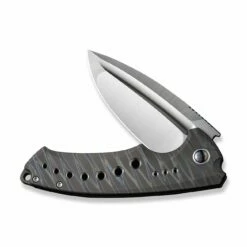 WEKNIFE Nexusia Flipper Knife Titanium Handle (3.48" CPM 20CV Blade) WE22044-3 -WE KNIFE Sales weknife nexusia flipper knife tiger stripe pattern flamed titanium handle 348 hand polished satin cpm 20cv blade we22044 3 743624