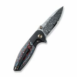 WEKNIFE Nitro Mini Flipper & Thumb Stud Knife Titanium Handle With Carbon Fiber Inlay (3.13" Damasteel Blade) WE22015-DS1 -WE KNIFE Sales weknife nitro mini flipper thumb stud knife titanium handle with carbon fiber inlay 313 damasteel blade we22015 ds1 294548