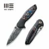 WEKNIFE Nitro Mini Flipper & Thumb Stud Knife Titanium Handle With Carbon Fiber Inlay (3.13" Damasteel Blade) WE22015-DS1 -WE KNIFE Sales weknife nitro mini flipper thumb stud knife titanium handle with carbon fiber inlay 313 damasteel blade we22015 ds1 527761