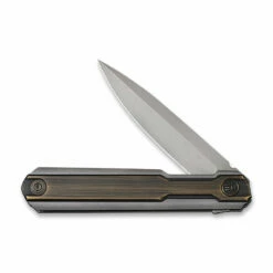 WEKNIFE Peer Flipper Knife Titanium Handle With Brass Overlay (3.46" CPM 20CV Blade) 2015E -WE KNIFE Sales weknife peer flipper knife titanium handle with brass overlay 346 cpm 20cv blade 2015e 557875