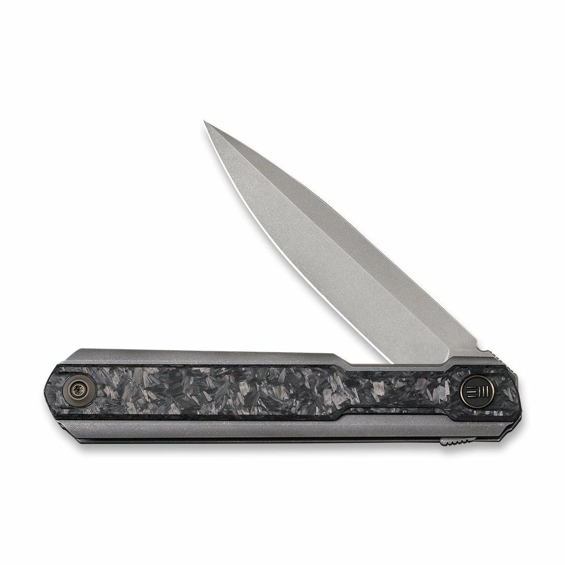 WEKNIFE Peer Flipper Knife Titanium Handle With Carbon Fiber Overlay (3.46" CPM 20CV Blade) 2015C 6 WEKNIFE Peer Flipper Knife Titanium Handle With Carbon Fiber Overlay (3.46" CPM 20CV Blade) 2015C - Image 4