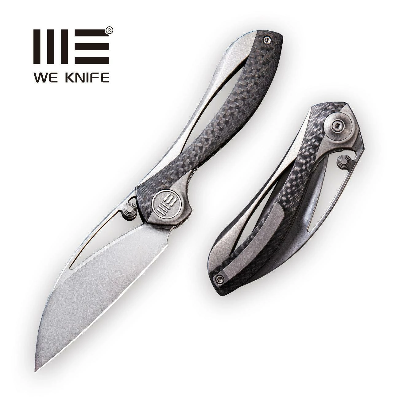 WEKNIFE Pleroma Integral Knife Titanium Handle With Carbon Fiber Inlay (2.95" M390 Blade) 821A 3 WEKNIFE Pleroma Integral Knife Titanium Handle With Carbon Fiber Inlay (2.95" M390 Blade) 821A