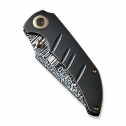 WEKNIFE Riff-Raff Thumb Stud Knife Titanium Handle (3.12" Damasteel Blade) WE22020B-DS1 -WE KNIFE Sales weknife riff raff thumb stud knife bronze black titanium handle 312 heimskringla damasteel blade we22020b ds1 437304
