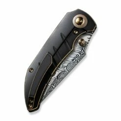 WEKNIFE Riff-Raff Thumb Stud Knife Titanium Handle (3.12" Damasteel Blade) WE22020B-DS1 -WE KNIFE Sales weknife riff raff thumb stud knife bronze black titanium handle 312 heimskringla damasteel blade we22020b ds1 441941
