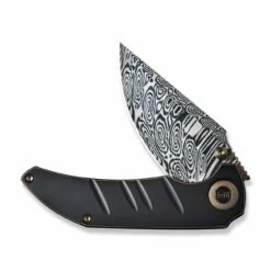 WEKNIFE Riff-Raff Thumb Stud Knife Titanium Handle (3.12" Damasteel Blade) WE22020B-DS1 -WE KNIFE Sales weknife riff raff thumb stud knife bronze black titanium handle 312 heimskringla damasteel blade we22020b ds1 445260