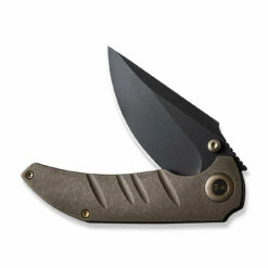 WEKNIFE Riff-Raff Thumb Stud Knife Titanium Handle (3.12" CPM 20CV Blade) WE22020B-1 -WE KNIFE Sales weknife riff raff thumb stud knife bronze titanium handle 312 black stonewashed cpm 20cv blade we22020b 1 721753