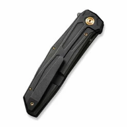 WEKNIFE Shadowfire Flipper Knife Titanium Handle (3.97" CPM 20CV Blade) WE22035-1 -WE KNIFE Sales weknife shadowfire flipper knife black titanium handle 397 black stonewashed bevels black brushed flats cpm 20cv blade we22035 1 257991