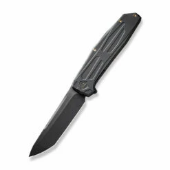 WEKNIFE Shadowfire Flipper Knife Titanium Handle (3.97" CPM 20CV Blade) WE22035-1 -WE KNIFE Sales weknife shadowfire flipper knife black titanium handle 397 black stonewashed bevels black brushed flats cpm 20cv blade we22035 1 710029