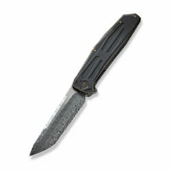 WEKNIFE Shadowfire Flipper Knife Titanium Handle (3.97" Damasteel Blade) WE22035-DS1 -WE KNIFE Sales weknife shadowfire flipper knife bronze black titanium handle 397 hakkapella damasteel blade we22035 ds1 187071