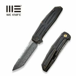 WEKNIFE Shadowfire Flipper Knife Titanium Handle (3.97" Damasteel Blade) WE22035-DS1