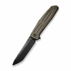 WEKNIFE Shadowfire Flipper Knife Titanium Handle (3.97" CPM 20CV Blade) WE22035-3 -WE KNIFE Sales weknife shadowfire flipper knife bronze titanium handle 397 black stonewashed bevels black brushed flats cpm 20cv blade we22035 3 423354