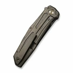 WEKNIFE Shadowfire Flipper Knife Titanium Handle (3.97" CPM 20CV Blade) WE22035-3 -WE KNIFE Sales weknife shadowfire flipper knife bronze titanium handle 397 black stonewashed bevels black brushed flats cpm 20cv blade we22035 3 500342