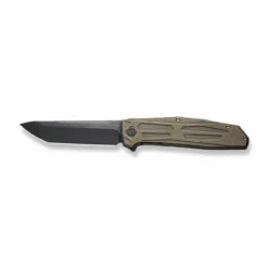 WEKNIFE Shadowfire Flipper Knife Titanium Handle (3.97" CPM 20CV Blade) WE22035-3 -WE KNIFE Sales weknife shadowfire flipper knife bronze titanium handle 397 black stonewashed bevels black brushed flats cpm 20cv blade we22035 3 681984