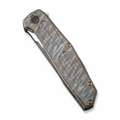 WEKNIFE Shadowfire Flipper Knife Titanium Handle (3.97" CPM 20CV Blade) WE22035-4 -WE KNIFE Sales weknife shadowfire flipper knife tiger stripe pattern flamed titanium handle 397 black stonewashed cpm 20cv blade satin flat we22035 4 124627