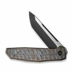 WEKNIFE Shadowfire Flipper Knife Titanium Handle (3.97" CPM 20CV Blade) WE22035-4 -WE KNIFE Sales weknife shadowfire flipper knife tiger stripe pattern flamed titanium handle 397 black stonewashed cpm 20cv blade satin flat we22035 4 731270