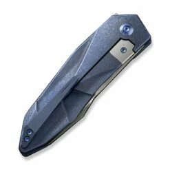 WEKNIFE Solid Flipper Knife Titanium Handle (3.88" CPM 20CV Blade) WE22028-4 -WE KNIFE Sales weknife solid flipper knife blue titanium integral handle 388 polished bead blasted cpm 20cv blade we22028 4 158087