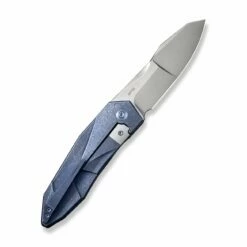 WEKNIFE Solid Flipper Knife Titanium Handle (3.88" CPM 20CV Blade) WE22028-4 -WE KNIFE Sales weknife solid flipper knife blue titanium integral handle 388 polished bead blasted cpm 20cv blade we22028 4 171068