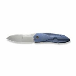 WEKNIFE Solid Flipper Knife Titanium Handle (3.88" CPM 20CV Blade) WE22028-4 -WE KNIFE Sales weknife solid flipper knife blue titanium integral handle 388 polished bead blasted cpm 20cv blade we22028 4 191075